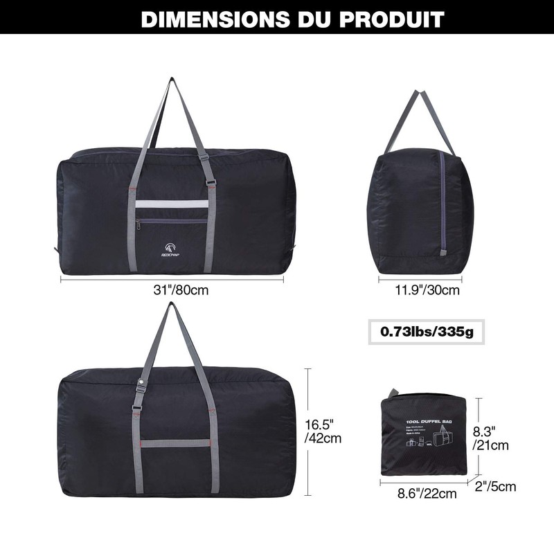 REDCAMP Foldable Travel Bag, 100L Extra Large Sports Bag, Packable