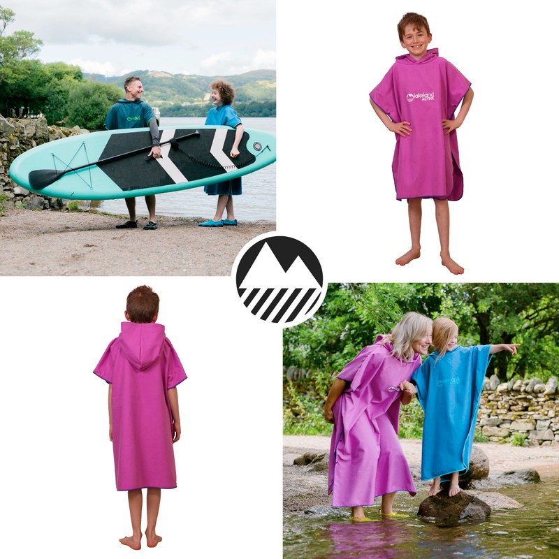 Lakeland Active Patterdale Hooded Changing Poncho Towel - Pink -