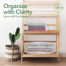 Seal Fresh Seal Fresh 10 Gallon Large Plastic Storage Bags C 24" x 24" (15 Count) C Reusuable XXL Extra Large Heavy Duty Clear Jumbo Freezer Zip Lock Bags with Sealable Zipper Top For Clothes, Travel, Moving