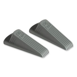Master Caster 00972 Big Foot Doorstop, No Slip Rubber Wedge, 2 1/4w x 4 3/4d x 1 1/4h, Gray, 2/Pack
