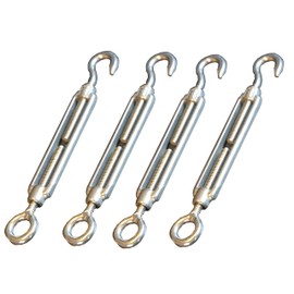 [Health Lief] Stainless Steel Turnbuckle, Set of 4, Eye Hook, Tension Adjustment, Wire Fixing, Rope Fixing, TV Antenna Setup, Tent Setup, Structure Reinforcement, 18-8 Stainless Steel, SUS304, Rustproof, High Strength, Stainless Steel M4