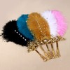 Vijiv Ostrich Feather Fan Bridesmaids Hand Fans for Wedding Guests