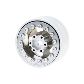 TCRC 4PCS Aluminum Deep Dish 1.0 Inch Beadlock Wheels Hubs for Axial SCX24 Traxxas TRX4M FCX24 Redcat Ascent-18 HPI Venture18,Chrome