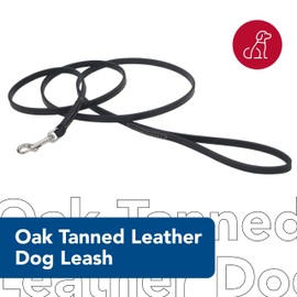 Coastal Pet Products Circle T Oak Tanned Leather Dog Leash, 3/8" x 6', Black