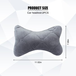 2PCS Car Headrest Pillow, Comfortable Ergonomic Design Vehicle Seat Neck Pillow for Driving Fatigue Relief, Soft Breathable Automotive Interior Head Rest Cushion Pad, Universal Fit (Gray)