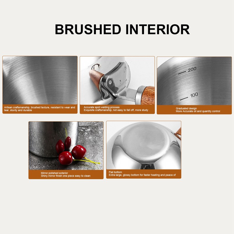 450ML Stainless Steel Butter Warmer Mini Butter Coffee Milk Pot