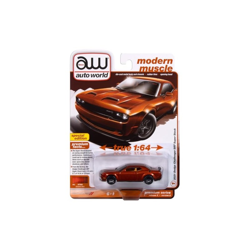 Auto World 1/64 2021 Dodge Challenger SRT Super Stock Cinnamon