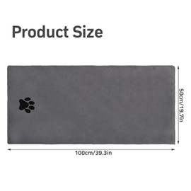 heavenlife Towels for Dogs, Dog Towel Microfibre, Quick-Drying Bath Towel for Dogs Cats, Extra Soft Towel, Extra Absorbent for Pets (Grey 50 x 100 cm), Pack of 4