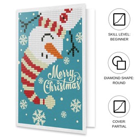 Diamond Dotz Merry Christmas Snowman Card Diamond Painting Kits for Adults - Diamond Art Kits a Relaxing Creative Craft Kit with Dotz Gems