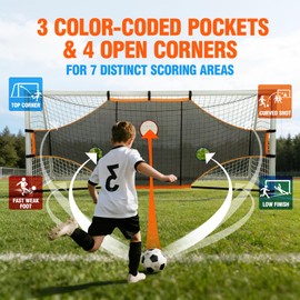Sensch Soccer Goal Target Net, 16x6ft - Turn Training into a Game with 7 Scoring Zones | Durable All-Weather Backyard Soccer Net for Family Fun & Skill Boost-ONLY NET