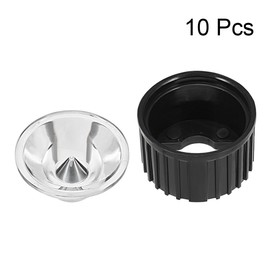 sourcing map Lens with Holder for Lamp High Power 5 Degrees 1W 3W Black Pack of 10