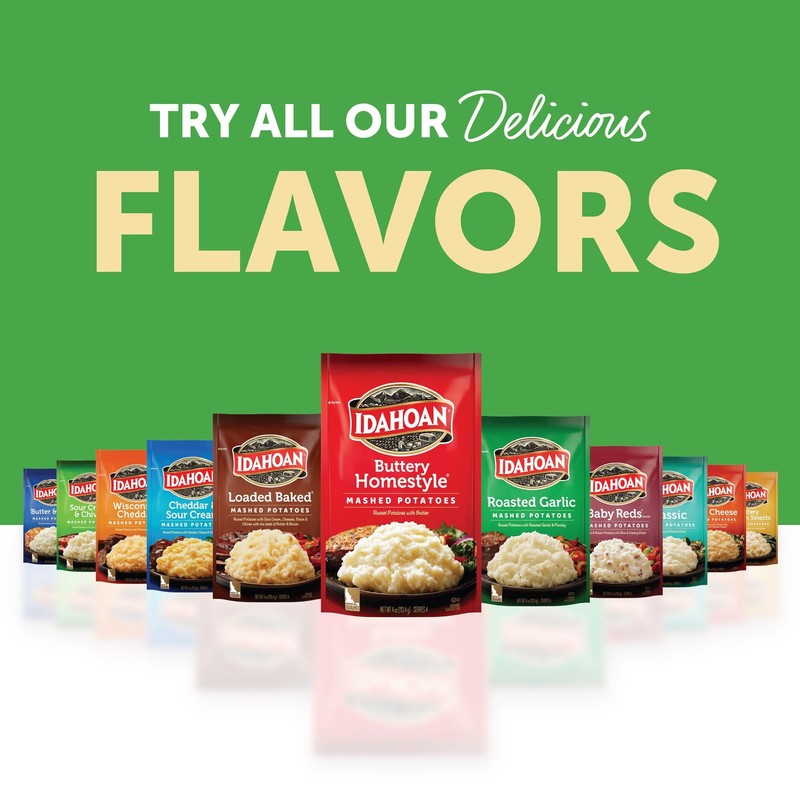 Idahoan Sour Cream & Chives Mashed Potatoes, Naturally Gluten-Free, 100%
