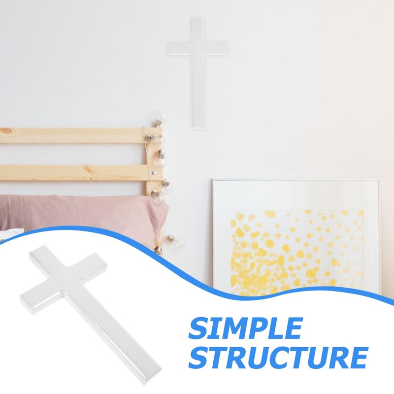 DEARMAMY Wall Wooden Cross White Cross Wall Hanging Church Wall