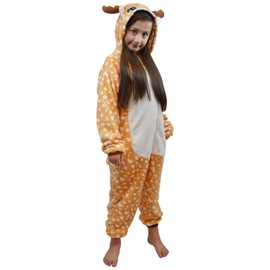 Best Home & Baby Girls Boys Reindeer Onesie Pyjamas Sleepsuit 3D Hooded Fleece Animal Pattern Unisex Toddler to Teenage (7-8 Years, Reindeer)