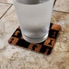 Chess Board Pieces Pattern Low Profile Novelty Cork Coaster Set