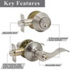 Probrico 3 Set of Satin Nickel Exterior Entry Lever and