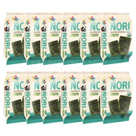 KIMNORI Seasoned Seaweed Snacks Sheets – Organic Sea Salt Flavor 12 Individual Packs Roasted Crispy Premium 100% Natural Laver Kim Nori 4g 0.14 Ounce 김 のり 海苔 紫菜