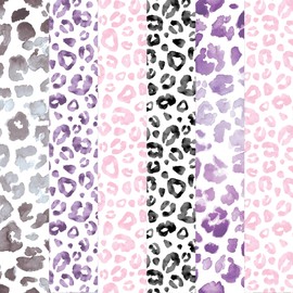 Paper House Productions 12" x 12" 9-Sheet Decorative Double Sided Paper Pack for Scrapbooking and Crafts - Cheetah and Leopard Patterns, Pastel