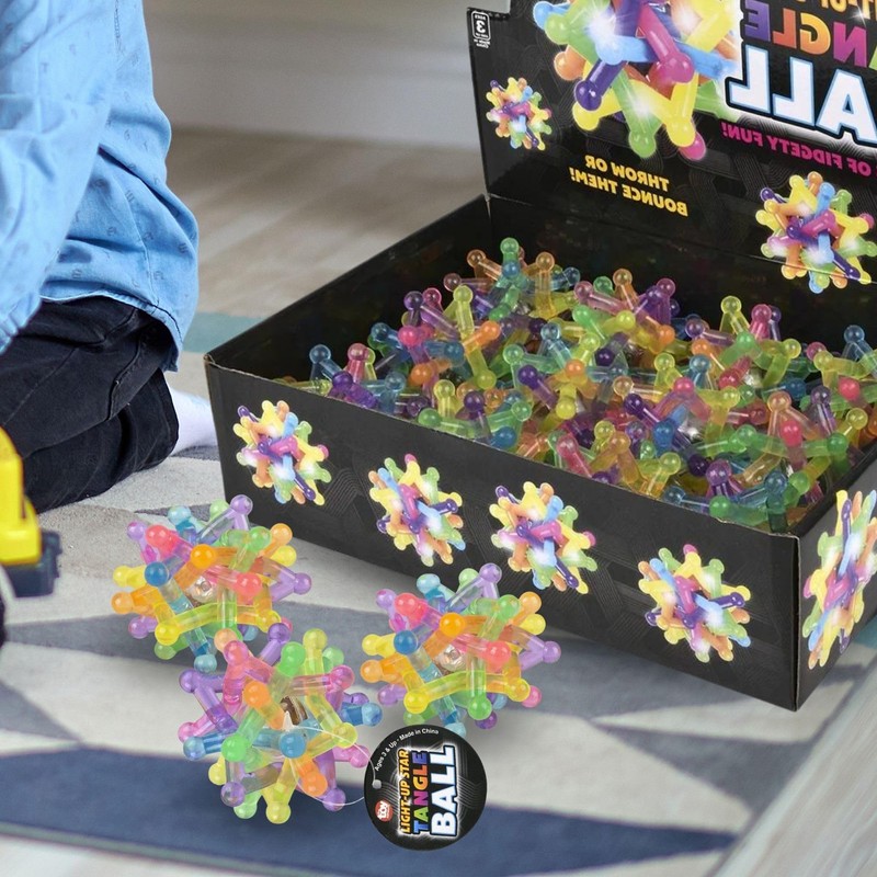 Rhode Island Novelty 3" Light-Up Star Tangle Ball 12 Pack