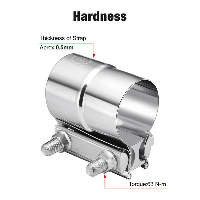 EVIL ENERGY Exhaust Clamp,Lap Joint Band Clamp Stainless Steel for