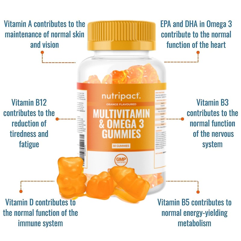 Multivitamin & Omega 3 Gummies for Kids & Adults -