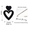 PopTopping Double Heart Earrings Dangling Black Heart Dangle Earrings Love