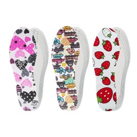 3 Pairs Kids Cartoon Print Foam Latex Sponge Replacement Insoles Cut to Size