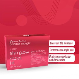Aroma Magic Skin Glow Facial Kit - Single Use | 7 Steps Skincare Set | Reduces Dark Circles | Gently Removes Dead Skin | Restores Clear & Radiant Skin