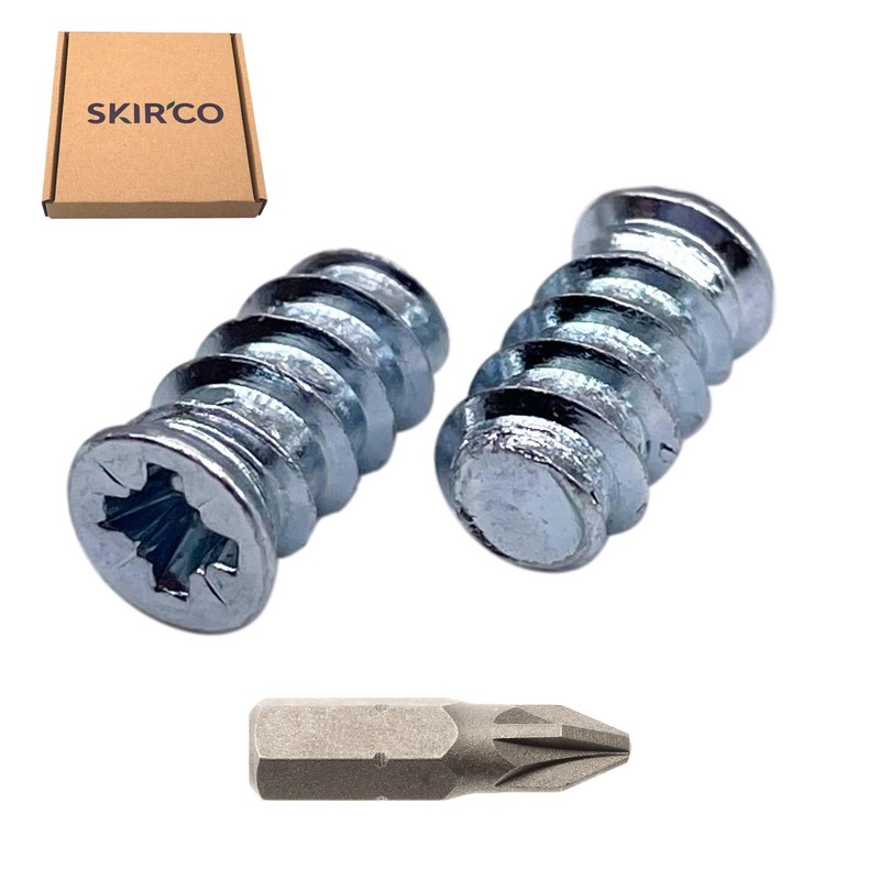 SKIR'CO (Pack of 100) Zinc Plated Euro Screws 5.8 x