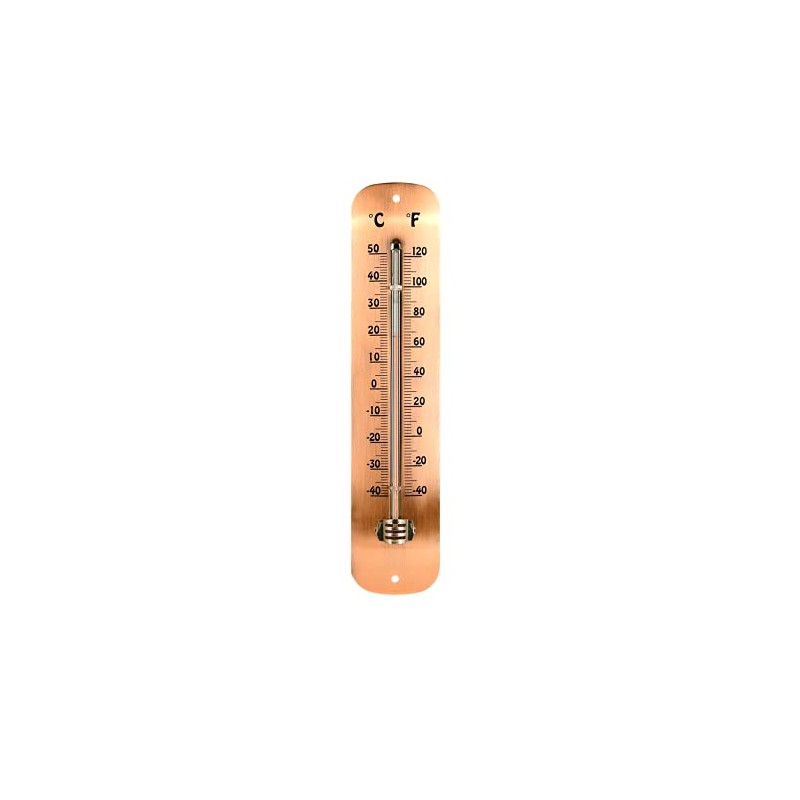MAISONICA 30cm Copper Plated Garden Wall Thermometer Temperature Gauge