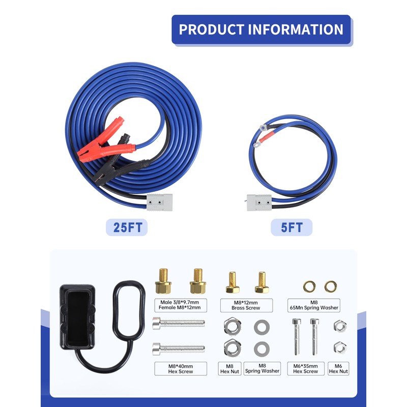SAFEMATE 00 Gauge 30 FT Heavy Duty Jumper Cables -