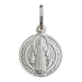 ALEX AND ELSA 925 Sterling Silver Saint Benedict Pendant Necklace, 12mm Medal San Benito- N60 - Pendant