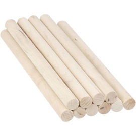 Maple Wooden Dowel Rods - Solid Hardwood Sticks for Crafting, Macrame, DIY & More - Paint Grade, Unfinished Wood Dowels - Sanded Smooth, Kiln Dried - (3/4" x 12", 10 Pack) - Color: 3/4" x 12" x 10 Pack, Size: Standard-1