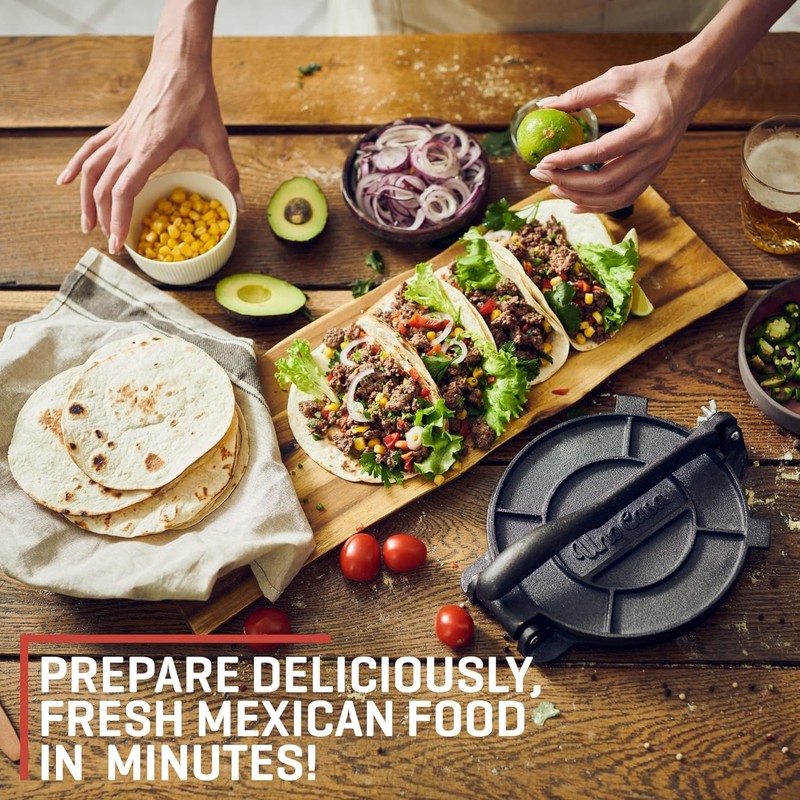 Uno Casa Cast Iron Tortilla Press 8 Inch - Tortilla