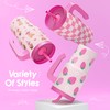 Strawberry Tumbler 20oz with Handle and Silicone Straw Lid for