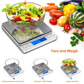 Xinlie Küchenwaage Digital Waage Küchenwaage Food Scale Feinwaage mit Tare-Funktion Digitalwaage mit 9 Maßeinheit Briefwaage Edelstahl zum Backen und Kochen, Messen von Zutaten, Schmuck so Weiter