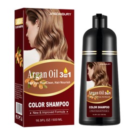 Agthyuve Dark Brown Hair Dye 16.9 Fl Oz, Argan Oil Hair Shampoo, 3 in 1 Dye Shampoo, Easy To Use, Semi-Permanent Hair Color Shampoo (Dark Brown)