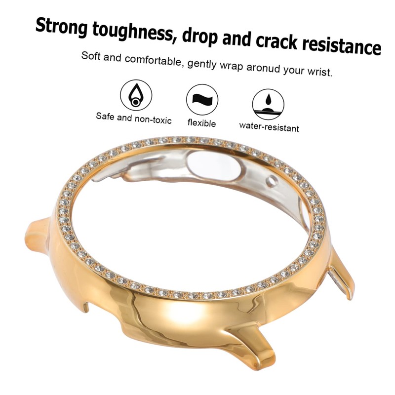 BIUDECO Durable Rhinestone Watch Shell Protective Case Drop Resistance 44mm