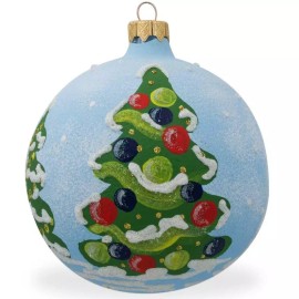 BESTPYSANKY Bear Mailing Christmas List Glass Ball Christmas Ornament 4 Inches