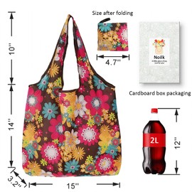 Noilk Reusable Grocery Bags, Versatile Tote Bag For Women Gift, Bulk Stylish Foldable Shopping Totes With Handles, Practical Use Ideal For Storage, Travel & Beach