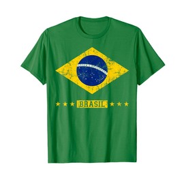 Brazil T Shirt Women Men Kids Brasil Brazilian Flag Green T-Shirt