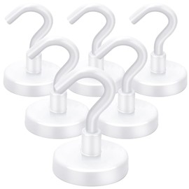 LOVIMAG Cruise Must Haves, 80Lb Magnet Hooks, White Cruise Magnets for Door, Cruise Door Magnets, Magnetic Hooks for Hanging-6Pack