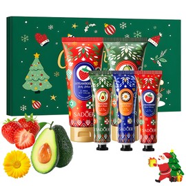 Christmas Hand Cream & Body Lotion Gift Set - 2 x 100 ml Body Cream & 3 x 30 ml Hand Care Cream, Moisturiser for Dry Skin/Hands, Christmas Gift Set for Women/Women/Mum/Men