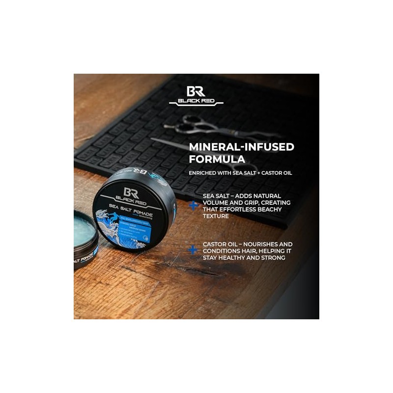 Black Red Sea Salt Pomade for Men 120ml | Strong