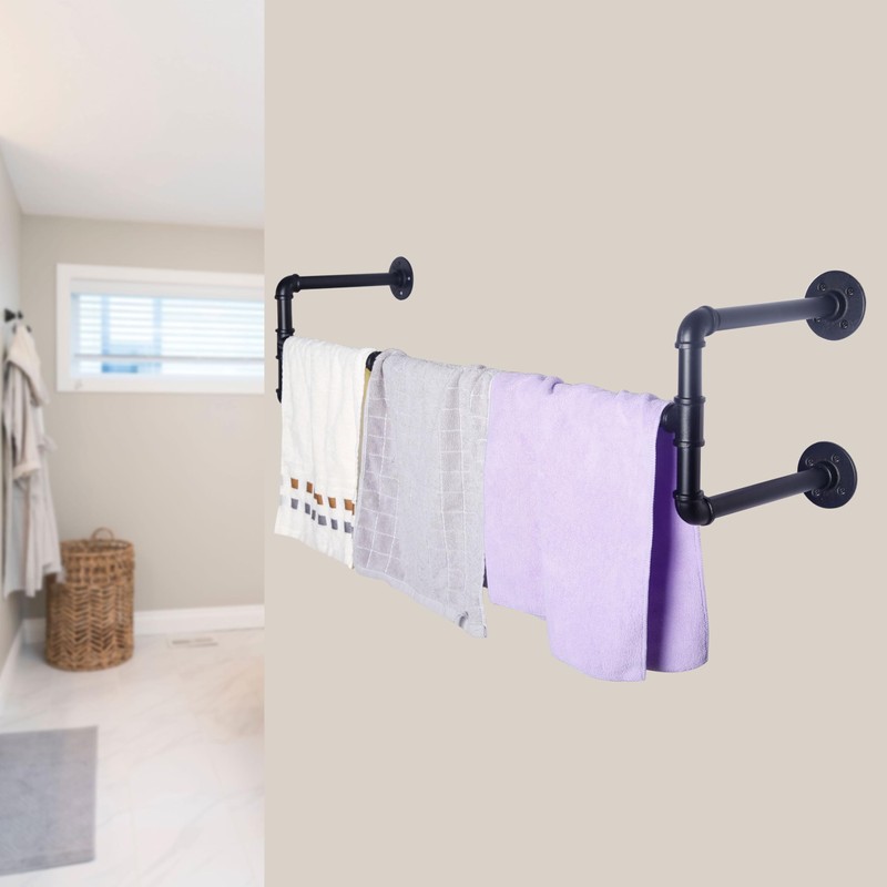 WEBI Clothing Rack Wall Mount,42" Industrial Pipe Clothes Rack for