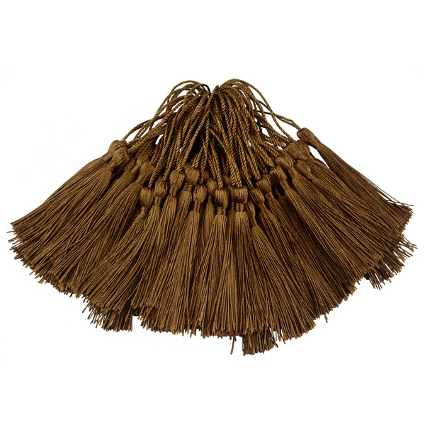 Makhry 100pcs 13cm/5 Inch Silky Floss Bookmark Tassels with 2-Inch