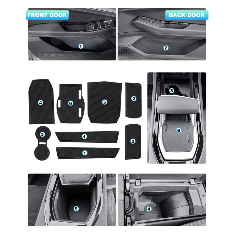 CDEFG Compatible with Renault Rafale 2024 2025 Rubber Mats Centre