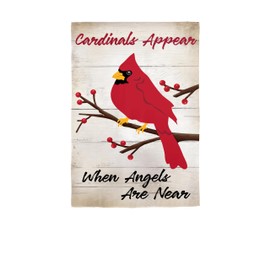 Evergreen Flag When Angels are Near Welcome Garden Flags 12x18 Double Sided, Small Garden Flags for Outside, Christmas Garden Flag, Winter Yard Flags Outdoor Decoration