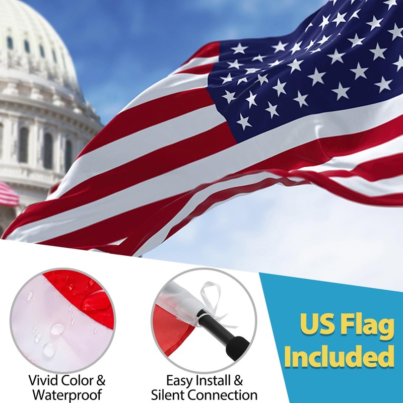 Portable Flag Pole, 7 ft Flag Poles for 3x5 Flags