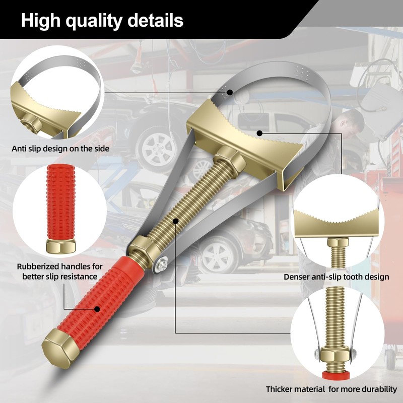 DZGKGM Heavy Oil Filter Wrenches, Strap Wrench, Adjustable Oil Filter